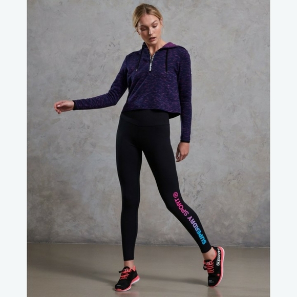 𝅺SUPERDRY Sport Gym Tech Luxe Crop Hoodie - Women's - Picture 3 of 14